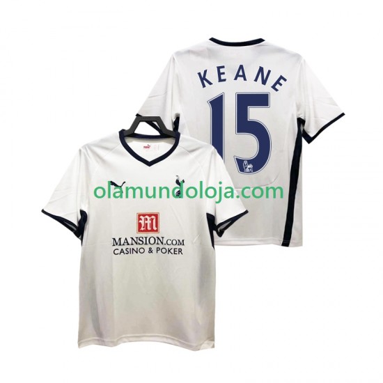 Camisola Tottenham Hotspur Keane 15 2009 Retro Homem Equipamento Primeiro 2008 Manga Curta